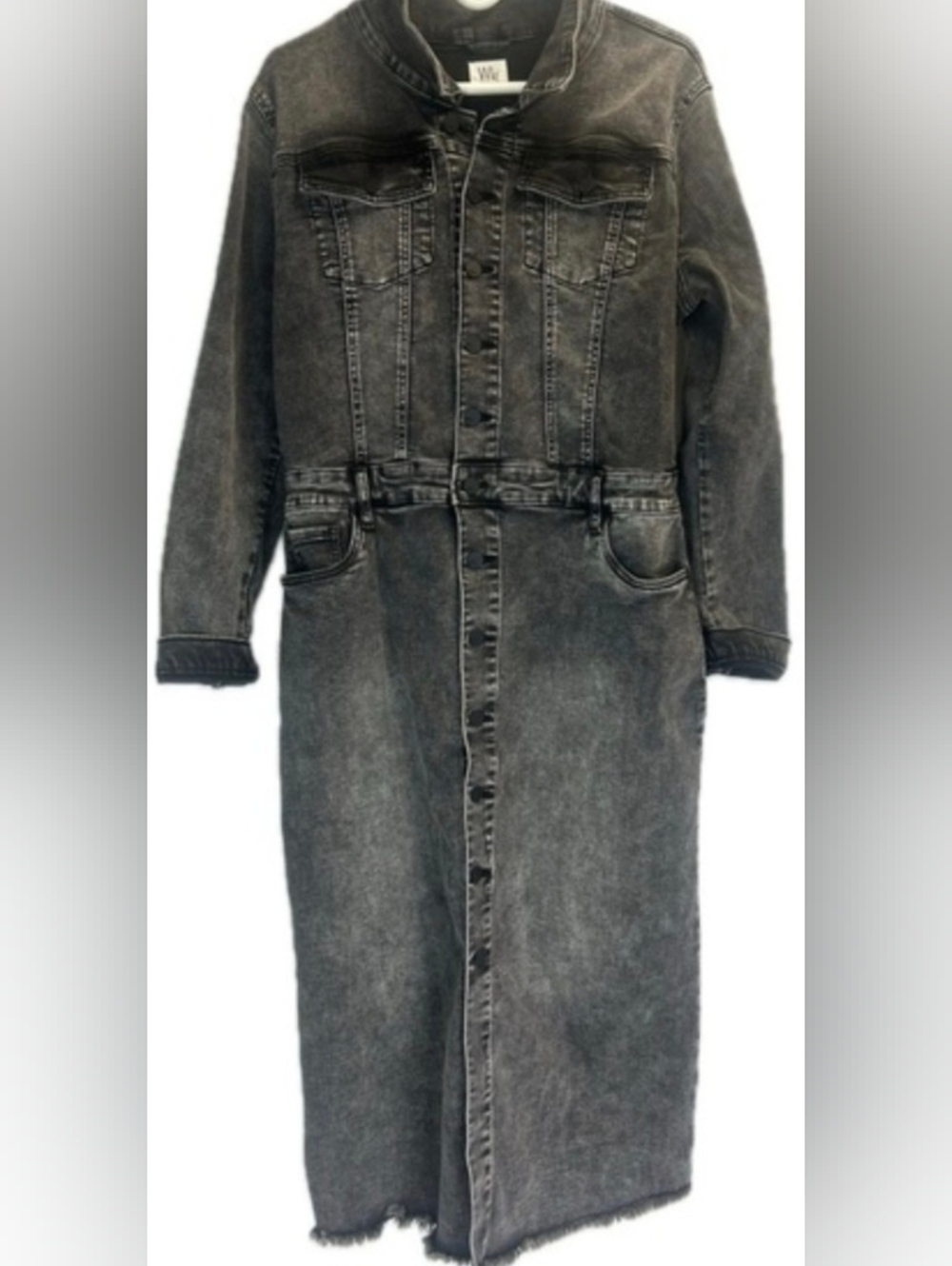 WASH LAB WL Lab Branded Denim Dress in Black